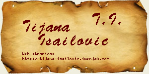 Tijana Isailović vizit kartica